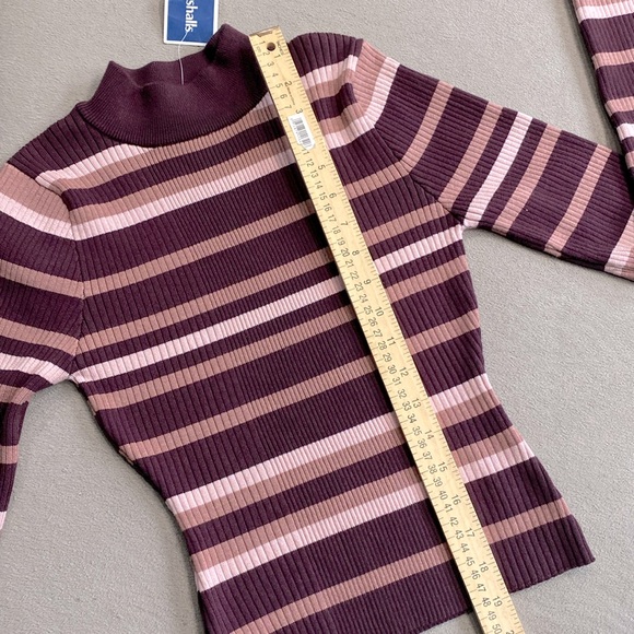 NWT Closet Space Turtleneck Colorful Striped Stretchy Sweater Girls Size Large ! - Picture 9 of 10